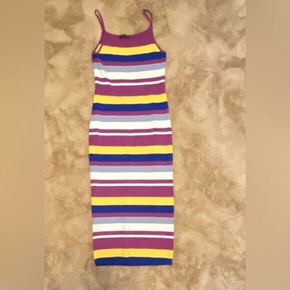 Hot‎ & Delicious Bodycon Multicolor Spaghetti Straps Maxi Dress